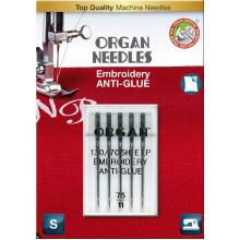 Игли Organ EMBROIDERY ANTI-GLUE №75 за бродерия 5 бр. Игли Organ EMBROIDERY ANTI-GLUE №75 за бродерия 5 бр.