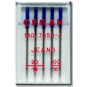 Игли Organ JEANS за дънки - 5 бр. от № 90 до № 100