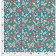 Плат Poplin Пеперуди, ментов фон - 50 х 46 см Плат Poplin Пеперуди, ментов фон - 50 х 46 см