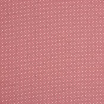 Плат Poplin Малки бели точки на фон пастелно розово - 50 х 50 см