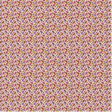 Плат Poplin - Лилаво-розови листенца на бежов фон - 50 х 50 см